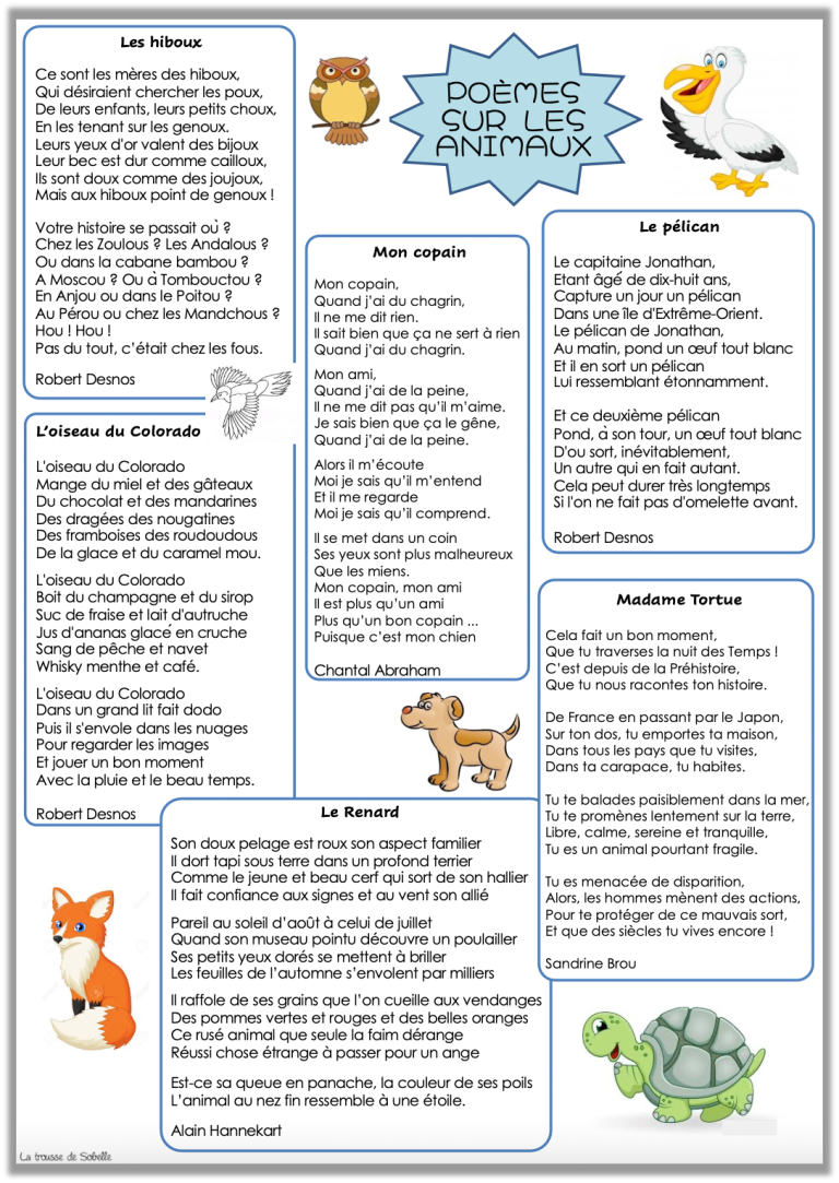 La Trousse De Sobelle Poème – Poésies Rentrée Cycle 3 – AYSPAK