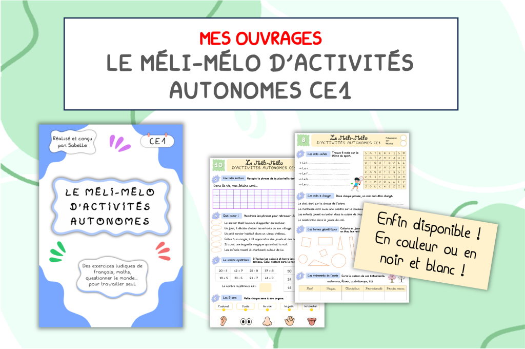 Le Méli-Mélo d'activités autonomes CE1 - La trousse de Sobelle